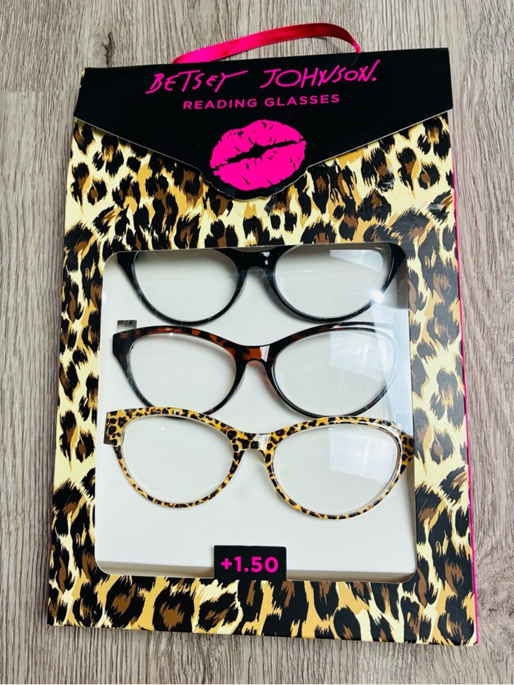 Betsey Johnson Reading Glasses 3-Pack - Black, Tortoise, Leopard +1.50